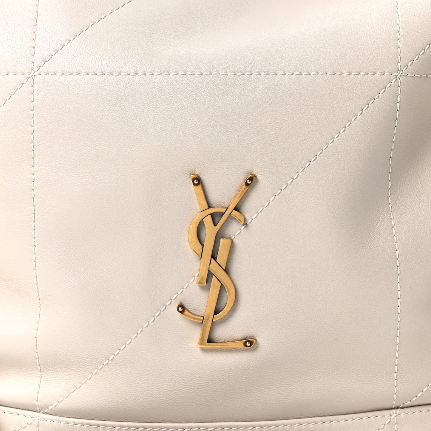 Lambskin Matelasse Monogram Medium Jamie 4.3 Pochon Blanc Vintage