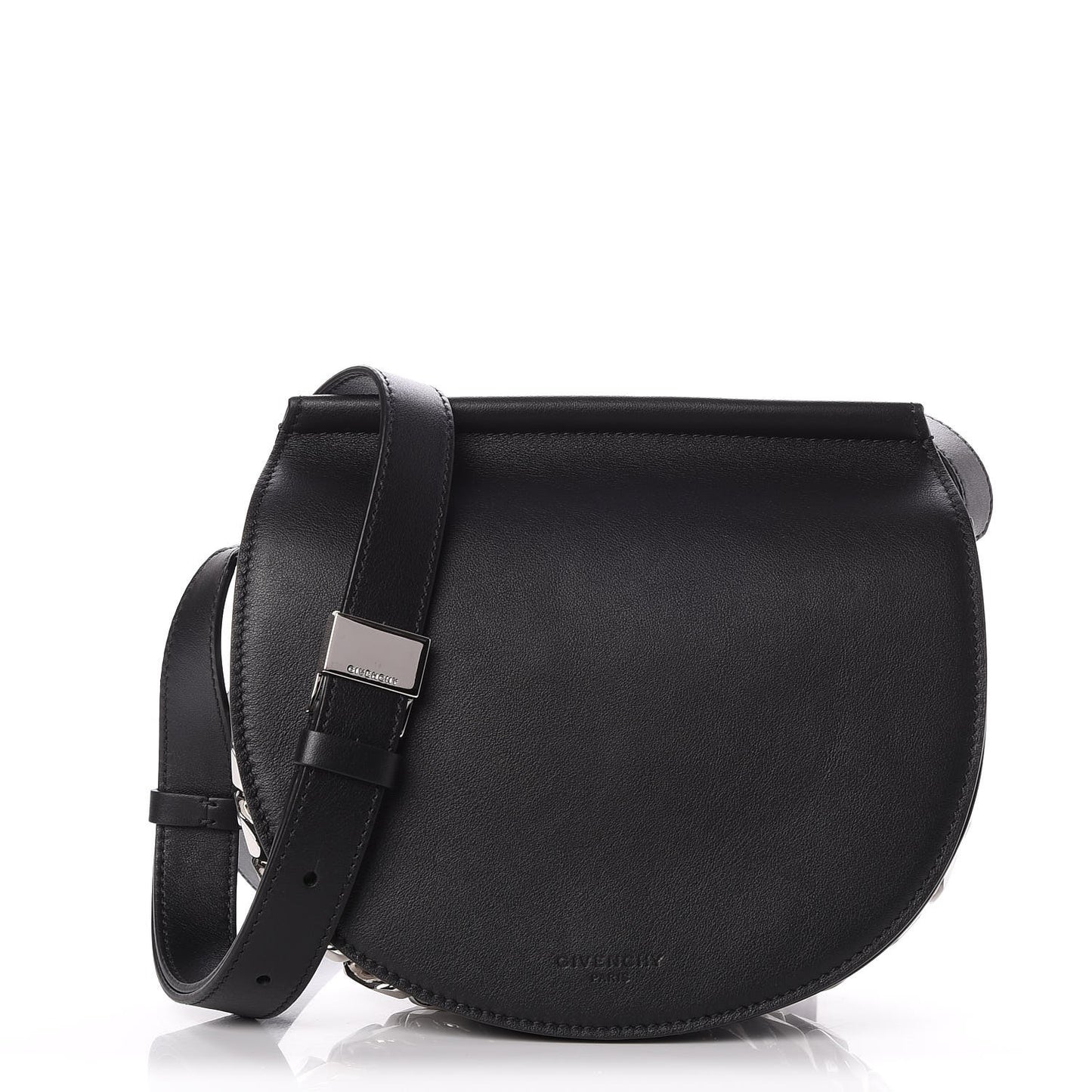 Calfskin Mini Infinity Saddle Bag Black