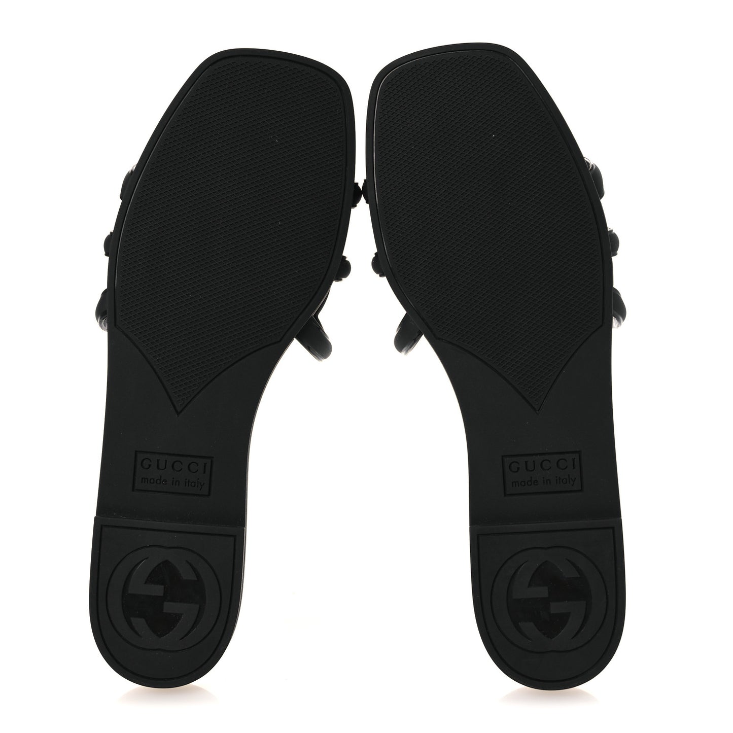 Rubber Interlocking G Womens Slide Sandals 36 Black 36 Black