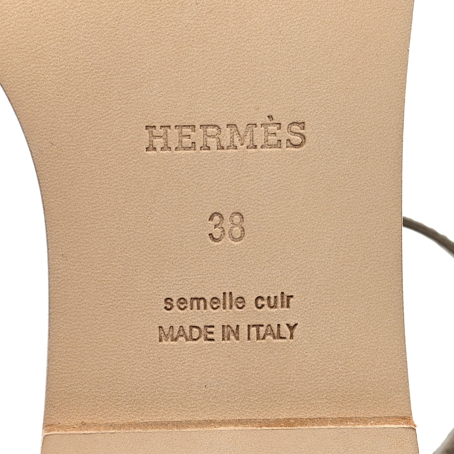 Hermes Epsom Santorini Sandals 38 Etoupe 6 of 8