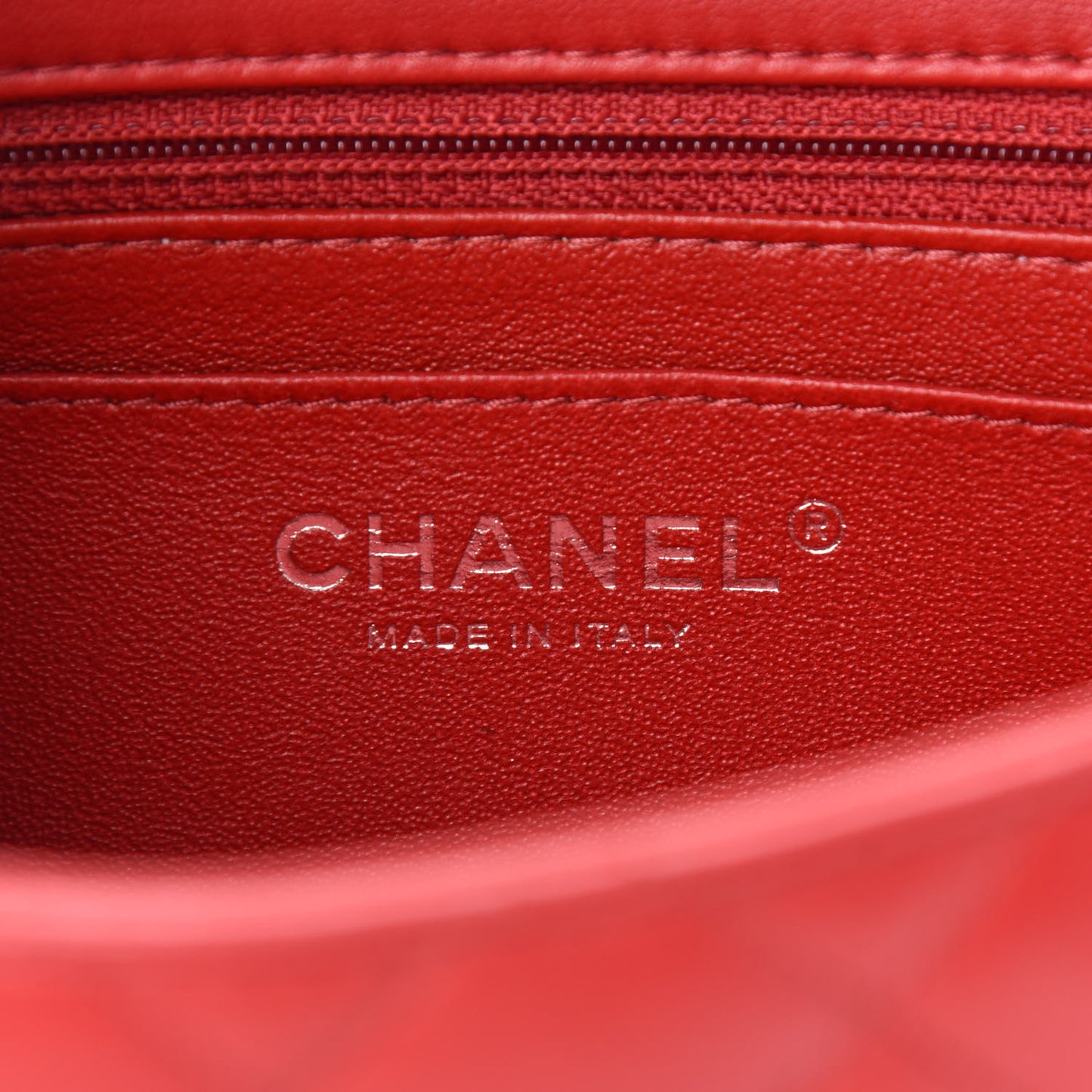 Lambskin Quilted Mini Square Flap Red