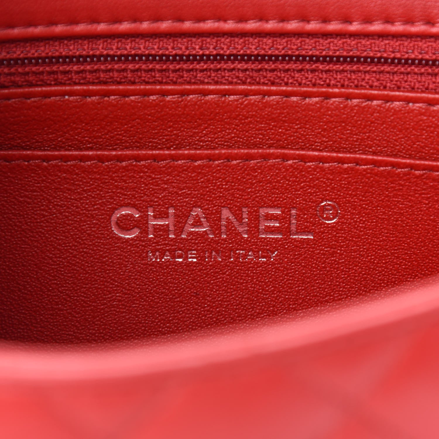 Chanel Lambskin Quilted Mini Square Flap Red 7 of 12