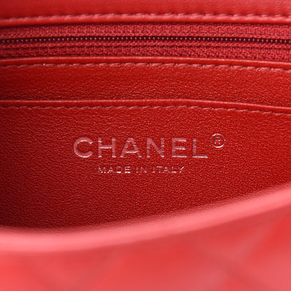 Chanel Lambskin Quilted Mini Square Flap Red 7 of 12