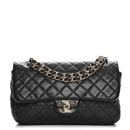 Chanel Lambskin Quilted Medium Precious Jewel Single Flap Black 1 of 8