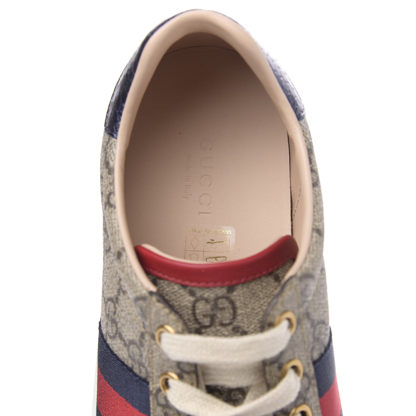 GG Supreme Monogram Womens Ace Low-Top Sneaker 37.5 Beige