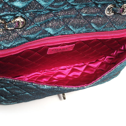 Chanel Iridescent Glitter Fabric Jumbo Single Flap Multicolor 5 of 7