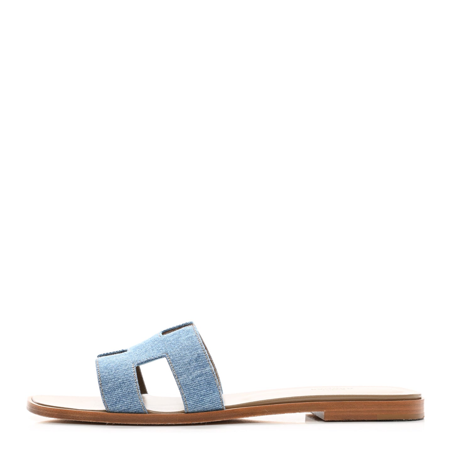 Denim Canvas Oran Sandals 41 Bleu Clair