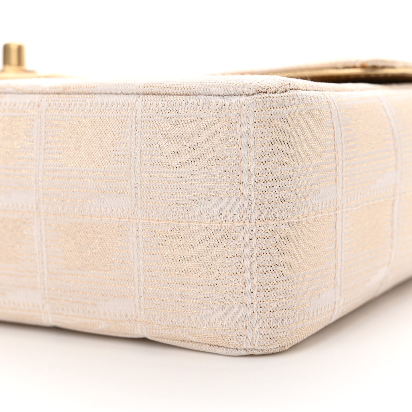 Metallic Nylon Medium Travel Flap Light Gold