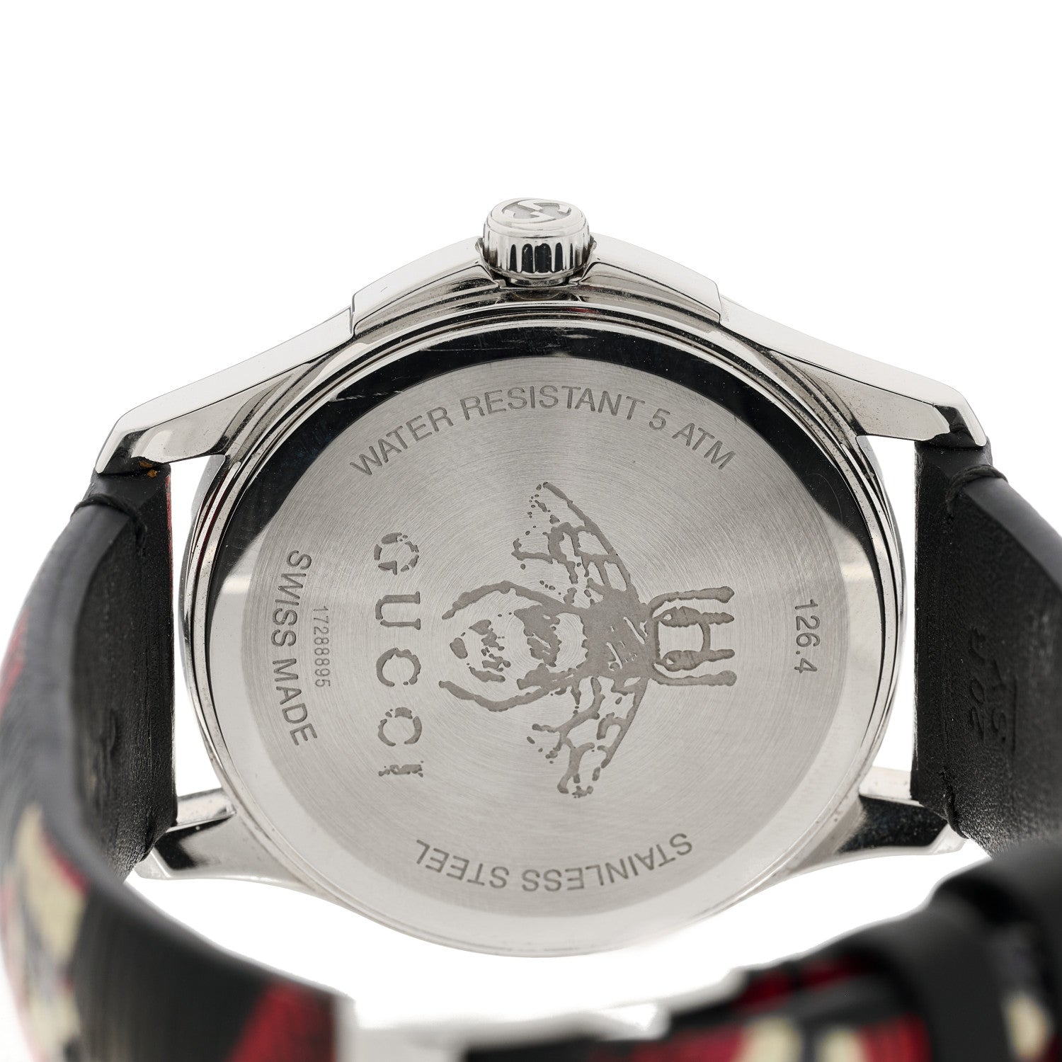 Gucci Stainless Steel Calfskin 38mm Le Marche Des Merveilles Snake Quartz Watch Black 4 of 4
