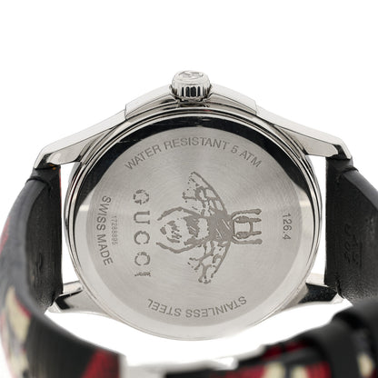 Gucci Stainless Steel Calfskin 38mm Le Marche Des Merveilles Snake Quartz Watch Black 4 of 4