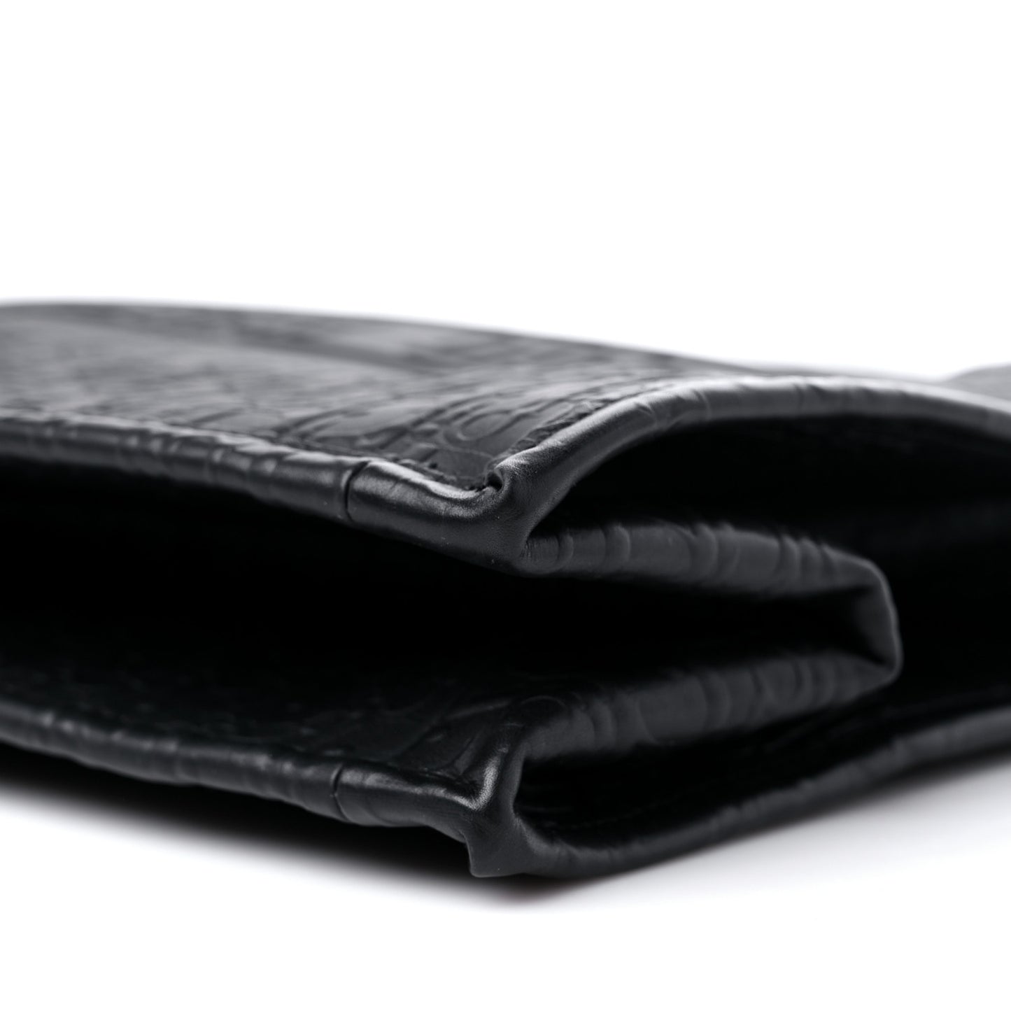 Oblique Calfskin Embossed Large Book Tote Black