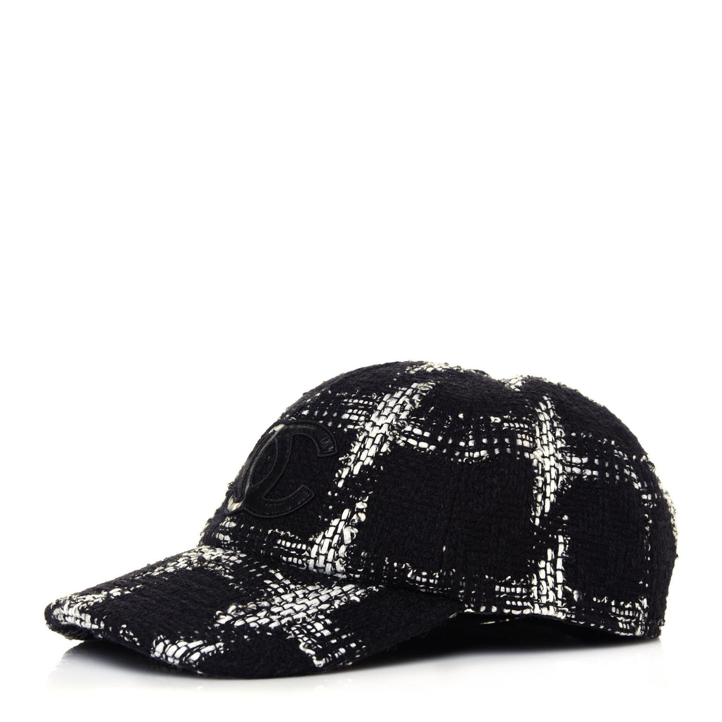 Tweed Cap Hat L Black White
