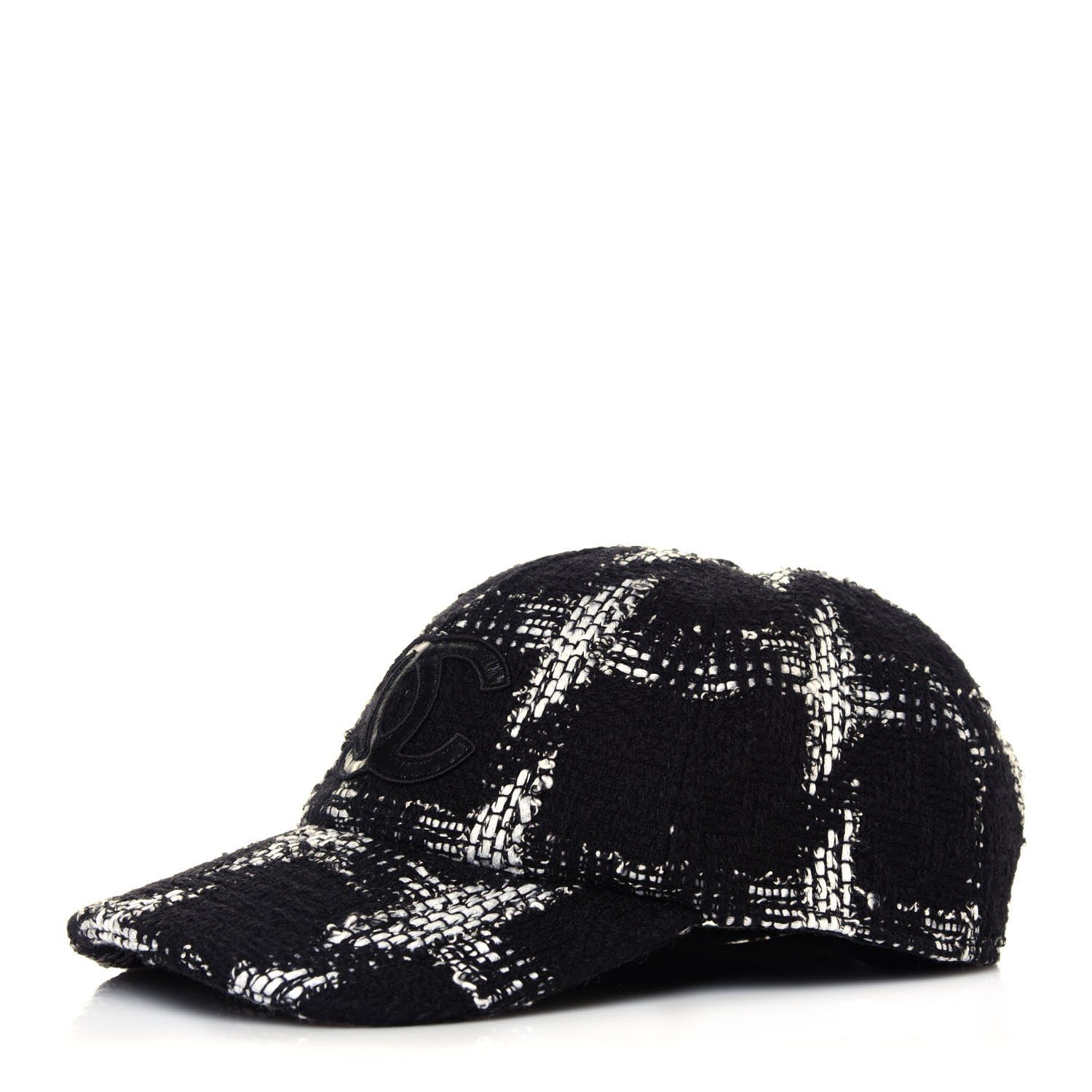 Chanel Tweed Cap Hat L Black White 1 of 7