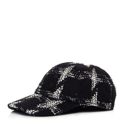 Chanel Tweed Cap Hat L Black White 1 of 7