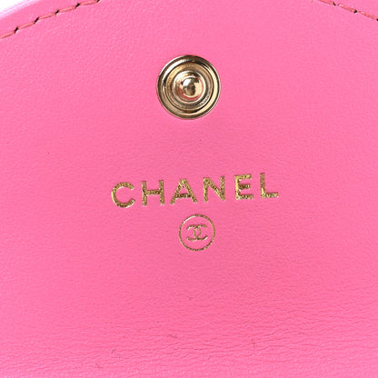 Chanel Shiny Crumpled Lambskin Flap Coin Purse Bracelet Pink 6 of 9