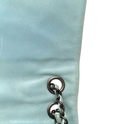 Chanel Glazed Calfskin Quilted Large Coco Soft Flap Light Blue 18 of 36