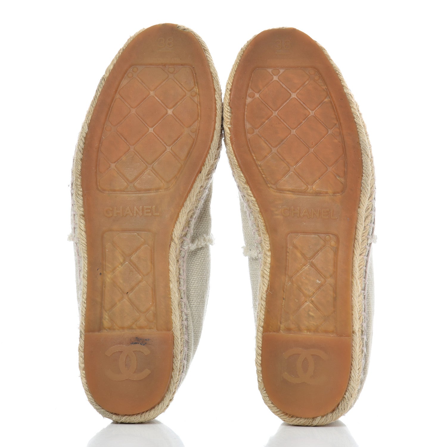Chanel Linen CC Espadrilles 38 Beige Black 5 of 23