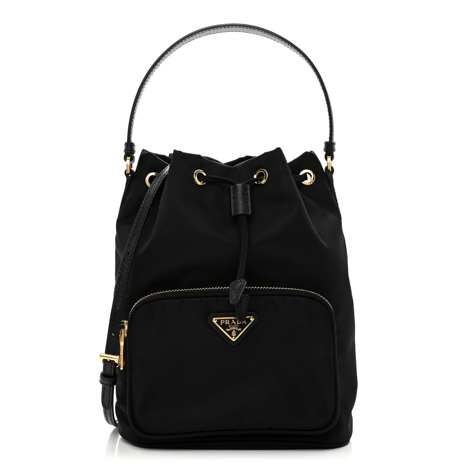 Prada Re-Nylon Duet Drawstring Shoulder Bag Black 1 of 9