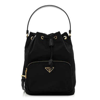 Prada Re-Nylon Duet Drawstring Shoulder Bag Black 1 of 9