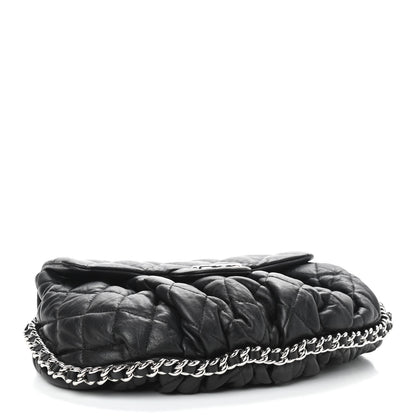 Chanel Washed Lambskin Quilted Medium Chain Around Messenger Black 4 of 10