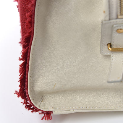 Saint Laurent Linen Fringe Medium Cabas ChYc Red 15 of 19