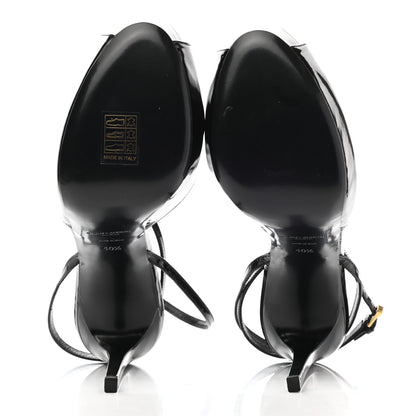 Saint Laurent Patent Tribute Lips Platform Sandals 40.5 Black 5 of 10