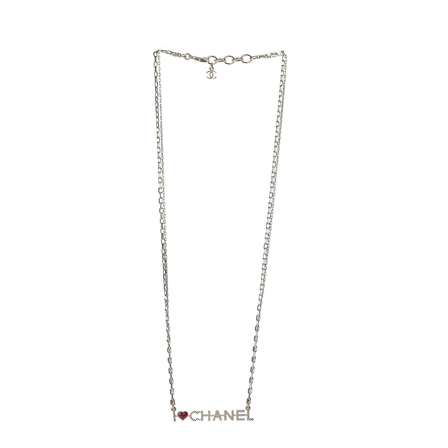Quilted I Heart Logo Necklace Gold