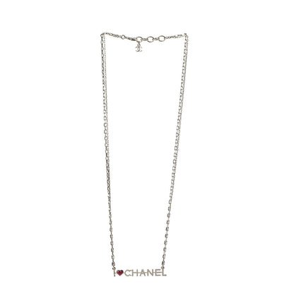 Chanel Quilted I Heart Logo Necklace Gold 3 of 6