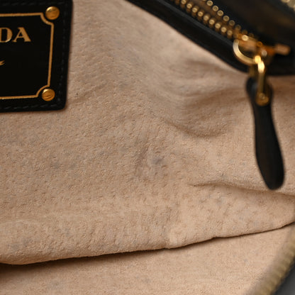 Prada Soft Calf Shopping Satchel Black 17 of 19