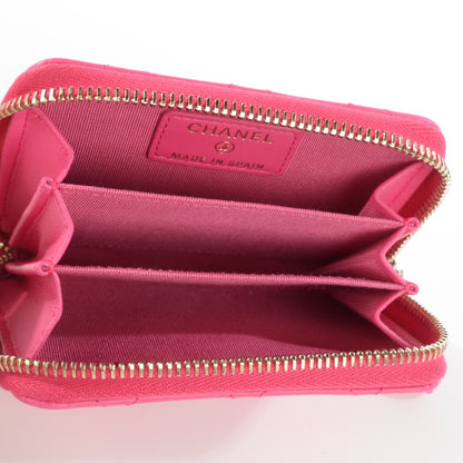 Chanel Lambskin Quilted Zip Around Coin Purse Wallet Fuchsia 5 of 7
