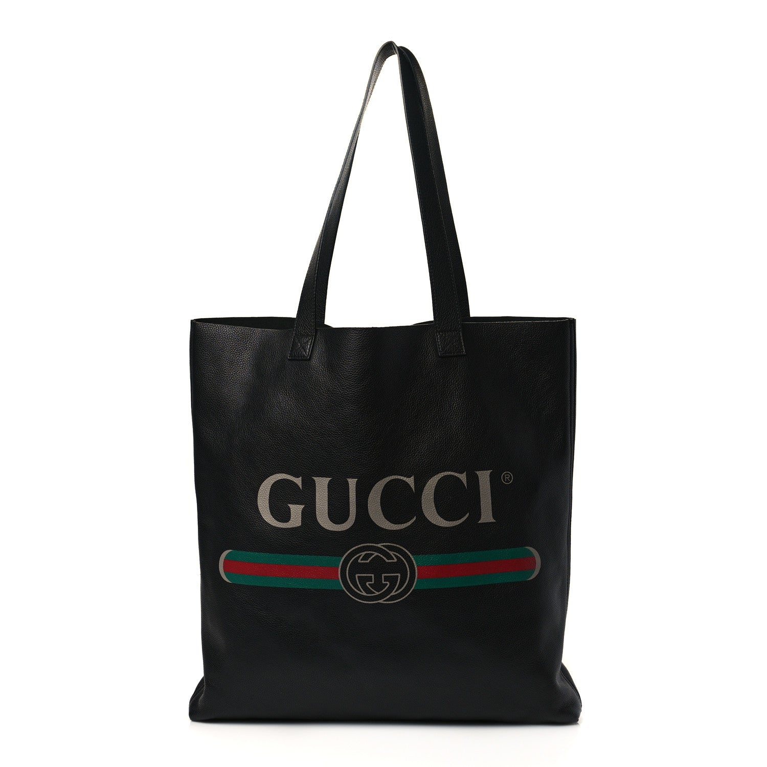 Gucci Calfskin Mens Logo Vertical Shopping Tote Black 1 of 11