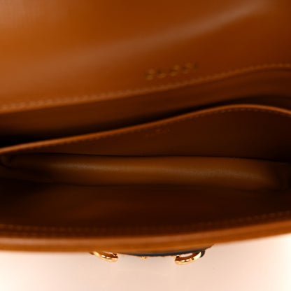 Gucci Suede Shearling Horsebit Mini 1955 Shoulder Bag Honey Beige Milk 6 of 13