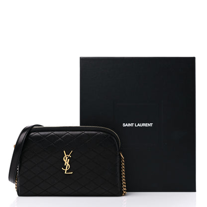 Saint Laurent Lambskin Quilted Gaby Zipped Pouch Black 10 of 10