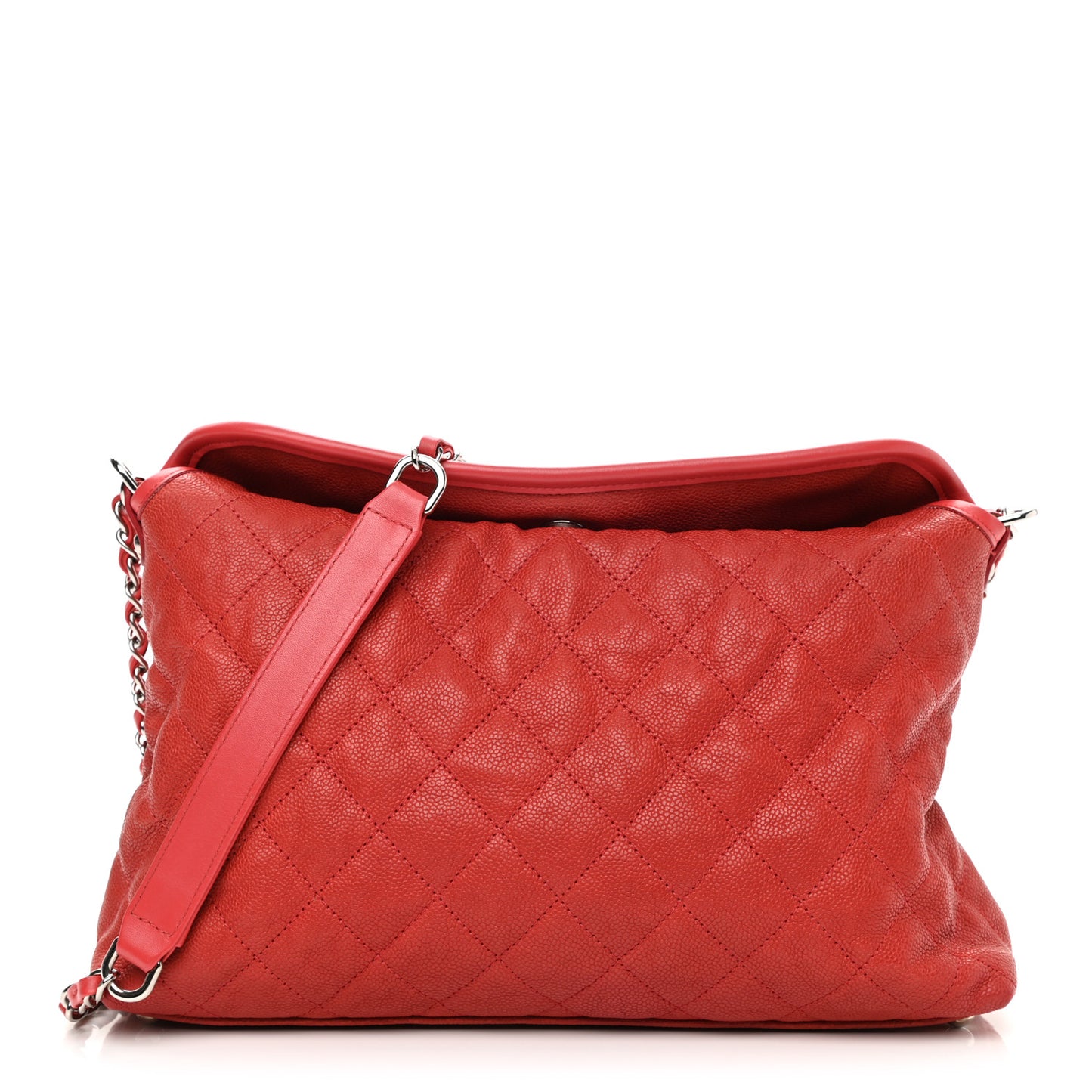 Caviar Quilted French Riviera Hobo Rouge