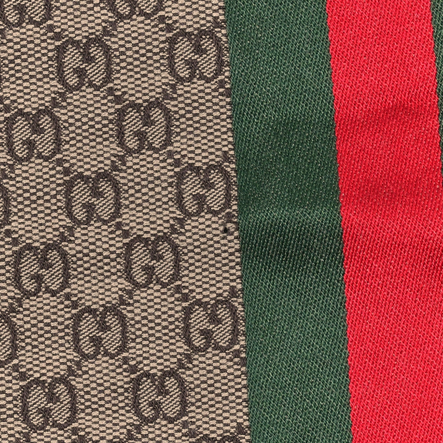 Wool Silk GG Monogram Web Verbier Fringe Scarf Light Brown Dark Green