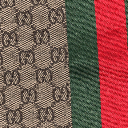 Gucci Wool Silk GG Monogram Web Verbier Fringe Scarf Light Brown Dark Green 5 of 5
