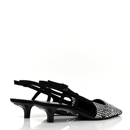 Gucci Crystal Kid Scamosciato Square G 35mm Slingback Pumps 38 Black 4 of 7