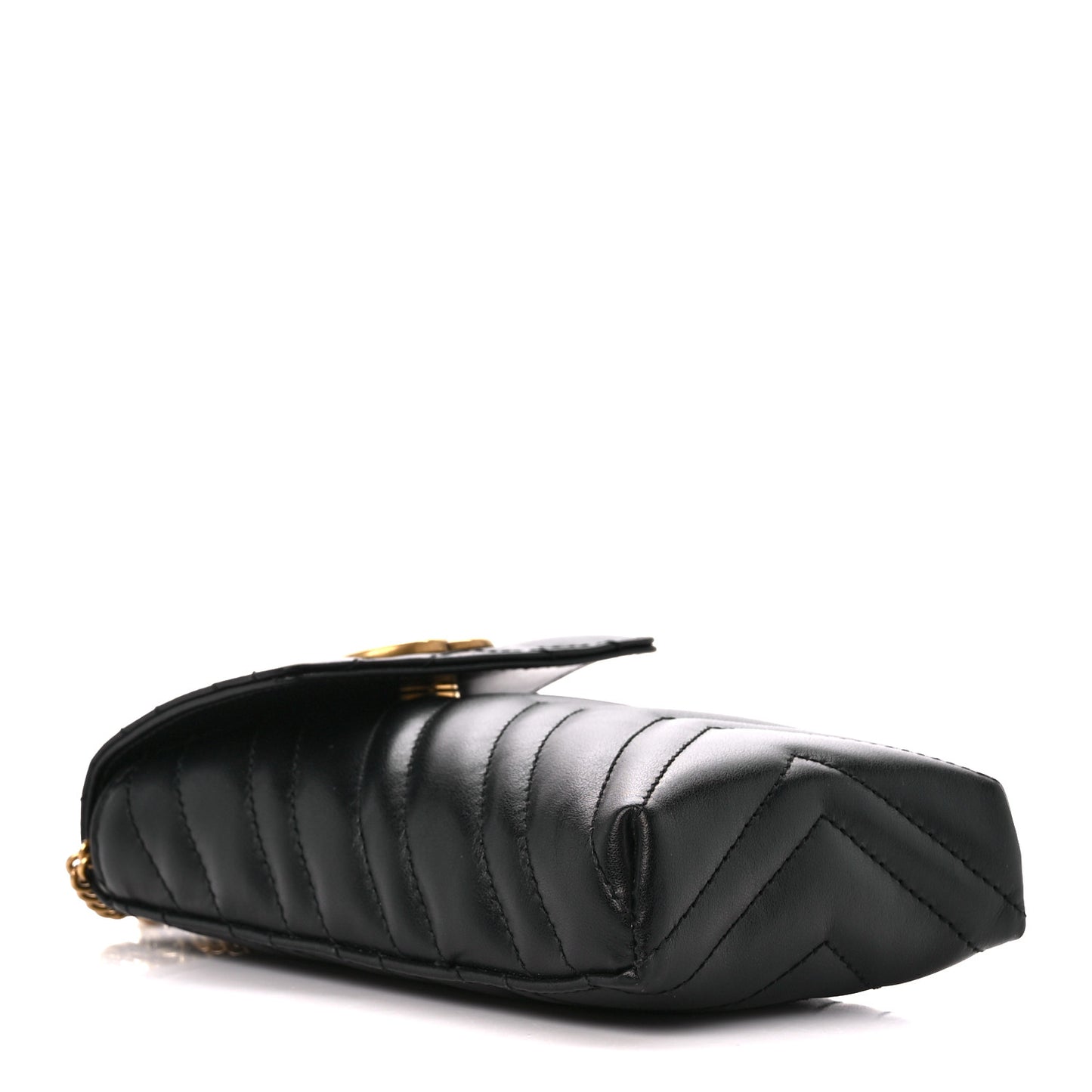 Calfskin Matelasse Mini GG Marmont Crossbody Bag Black