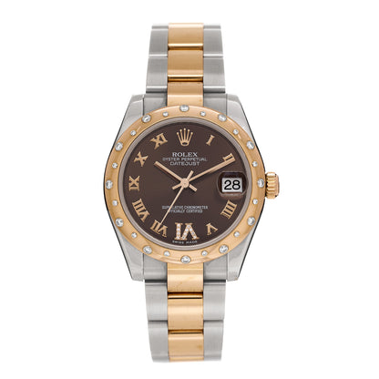 Rolex Stainless Steel 18K Everose Gold Diamond 31mm Oyster Perpetual Datejust Watch Chocolate Roman 178341 1 of 4