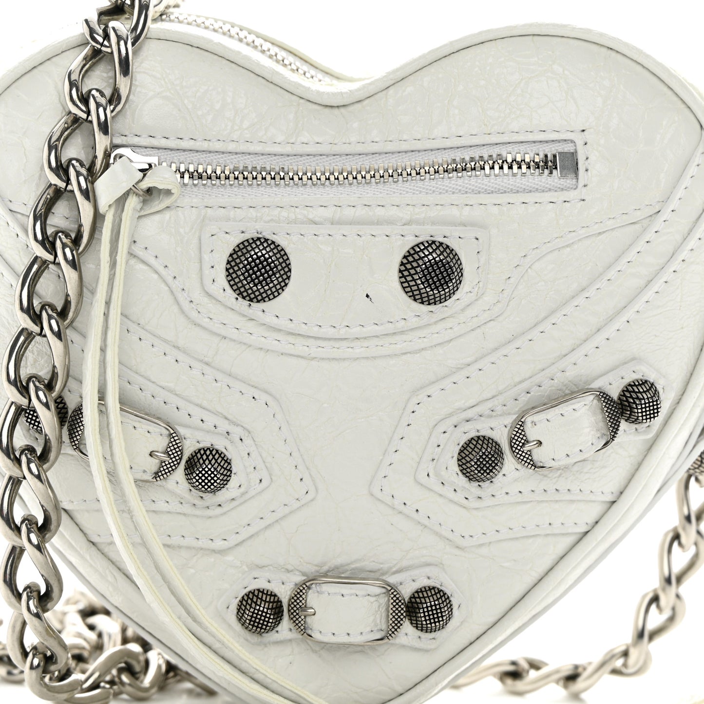 Agneau Arena Mini Le Cagole Heart Bag Optic White