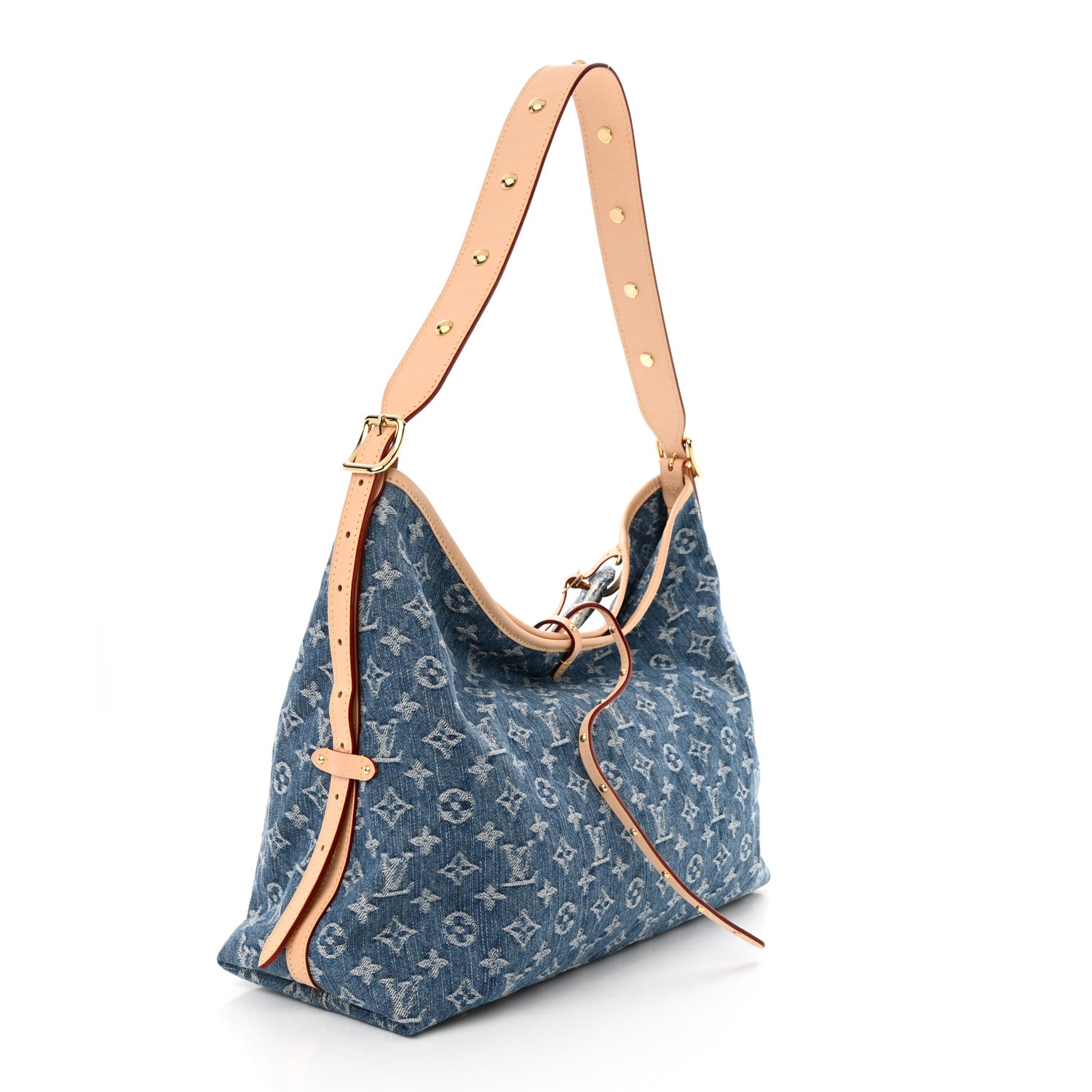 Louis Vuitton Monogram Denim CarryAll MM Blue 4 of 11