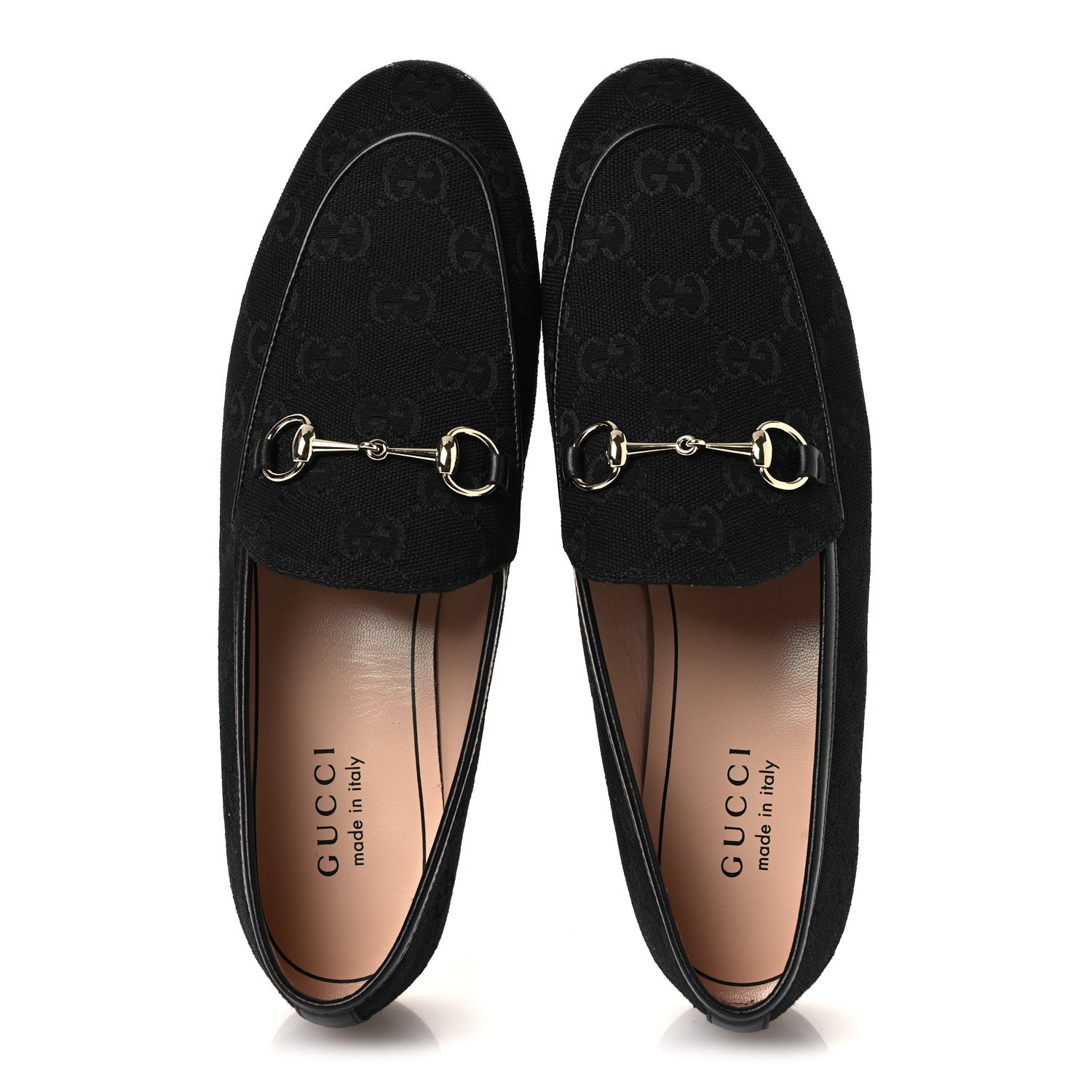 Gucci Monogram Jumbo GG Malaga Kid Horsebit Womens Jordaan Loafers 38 Black 2 of 11