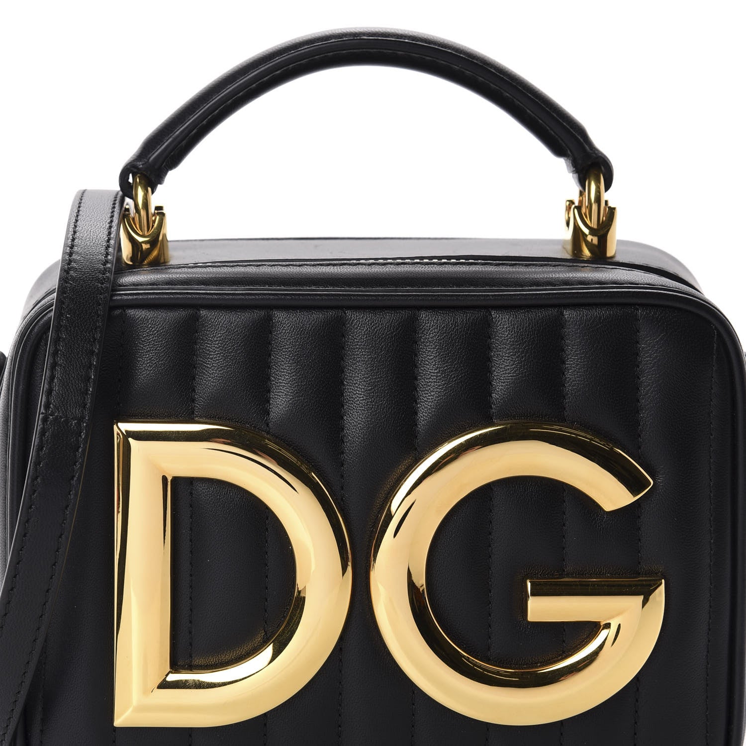 Dolce & Gabbana Nappa Quilted DG Top Handle Bag Black 8 of 8