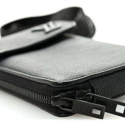Louis Vuitton Grained Calfskin Aerogram Phone Pouch Black 8 of 9