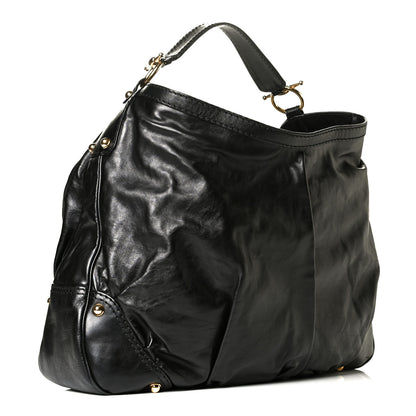 Gucci Calfskin Large Jockey Hobo Black 2 of 7