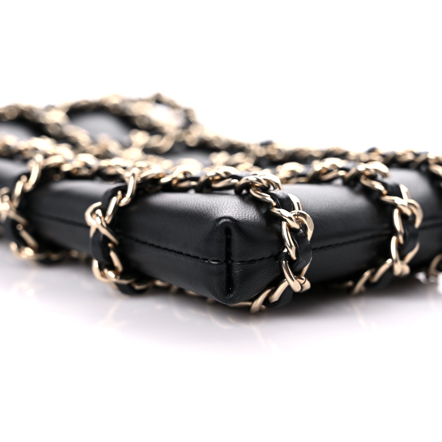 Chanel Lambskin Tech Me Out Clutch With Chain Black 9 of 11