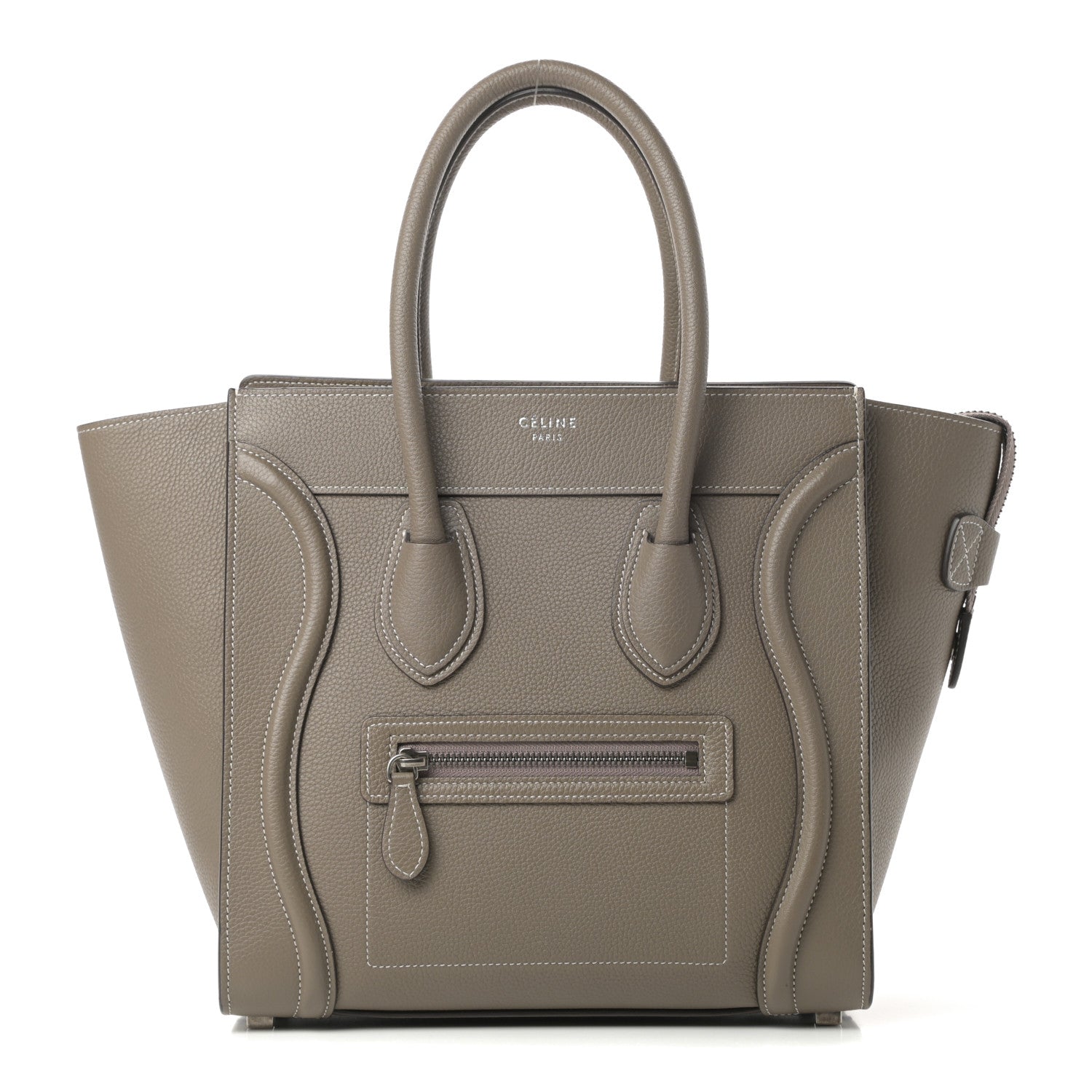 Celine Drummed Calfskin Micro Luggage Souris 1 of 14