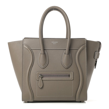Celine Drummed Calfskin Micro Luggage Souris 1 of 14