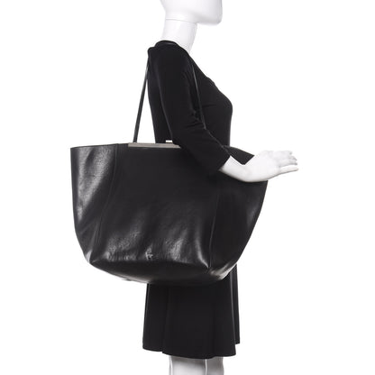 Celine Calfskin Clasp Horizontal Cabas Black 2 of 9