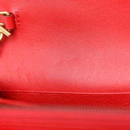 Gucci Velvet Matelasse GG Marmont Chain Wallet Hibiscus Red 11 of 11